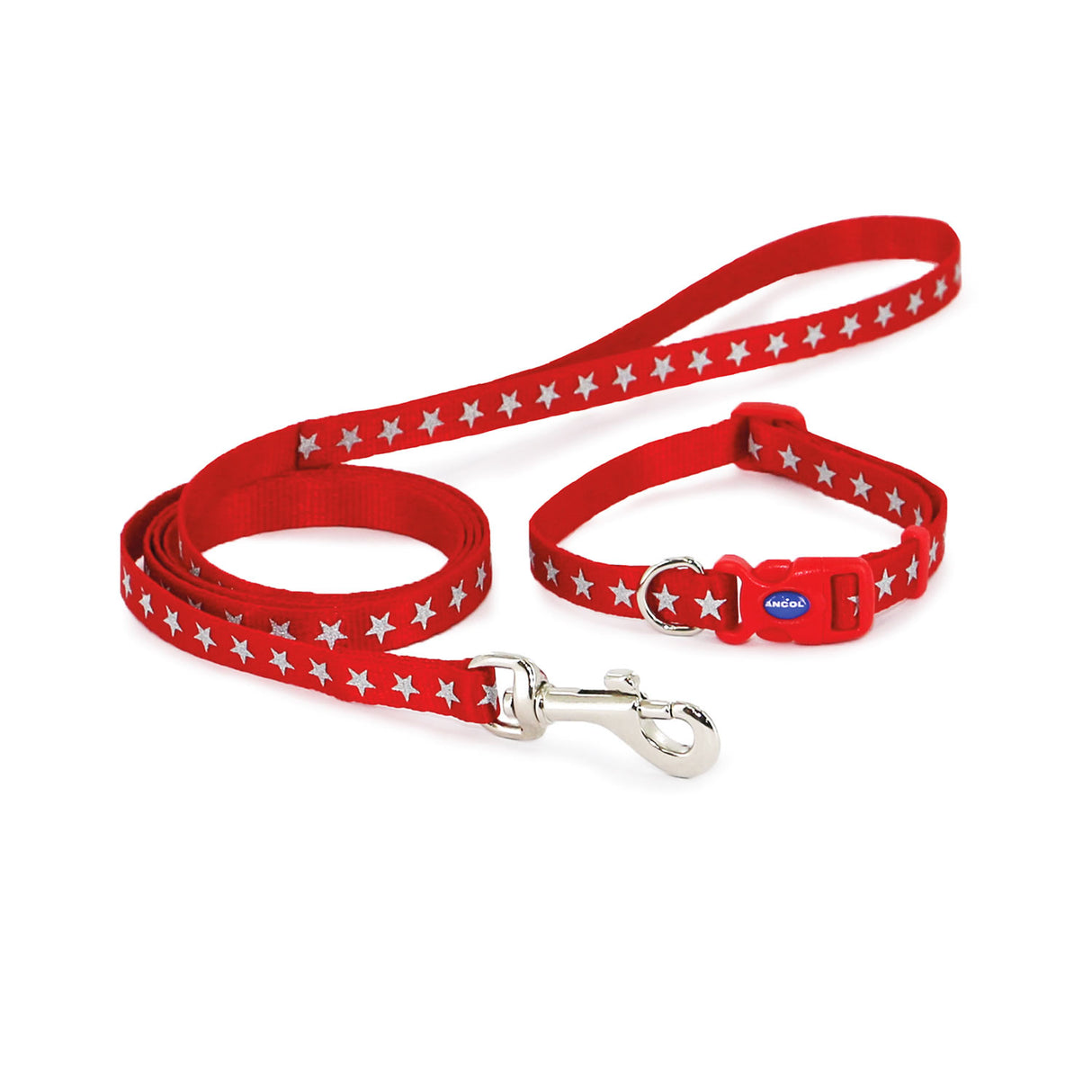 Ancol Small Bite Deluxe Collar & Lead Set #colour_jewel-red