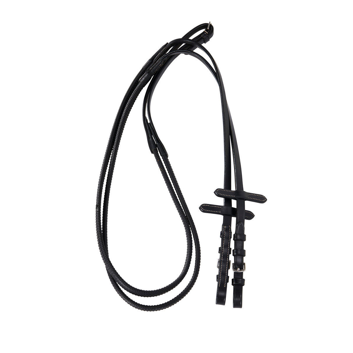 Equestro Leather English Bridle With Embroideries #colour_black