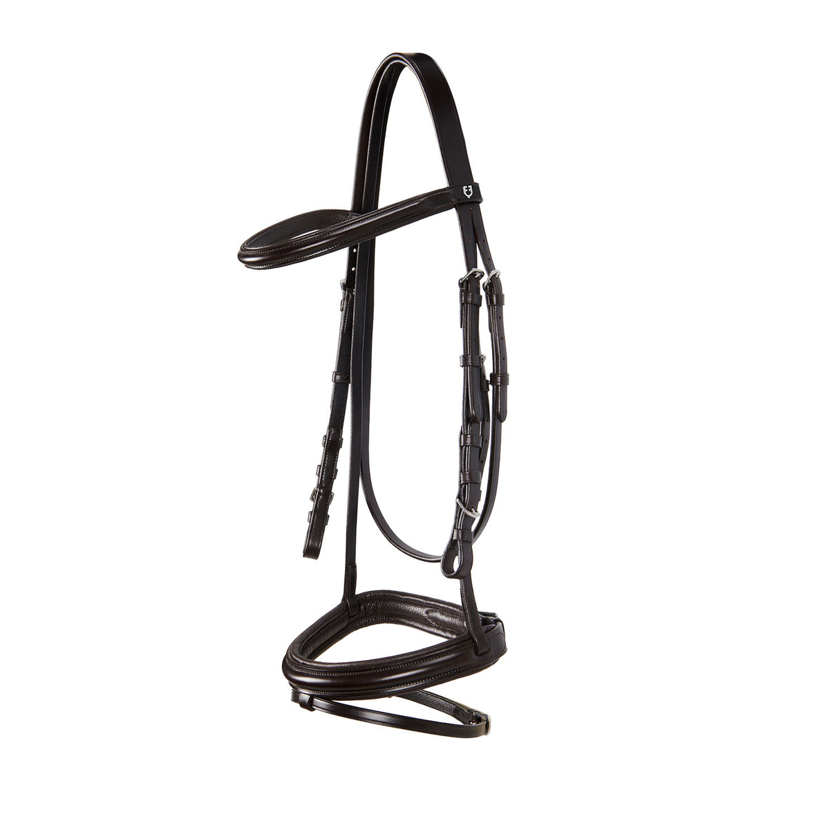 Equestro English Leather Bridle With Rubber Reins