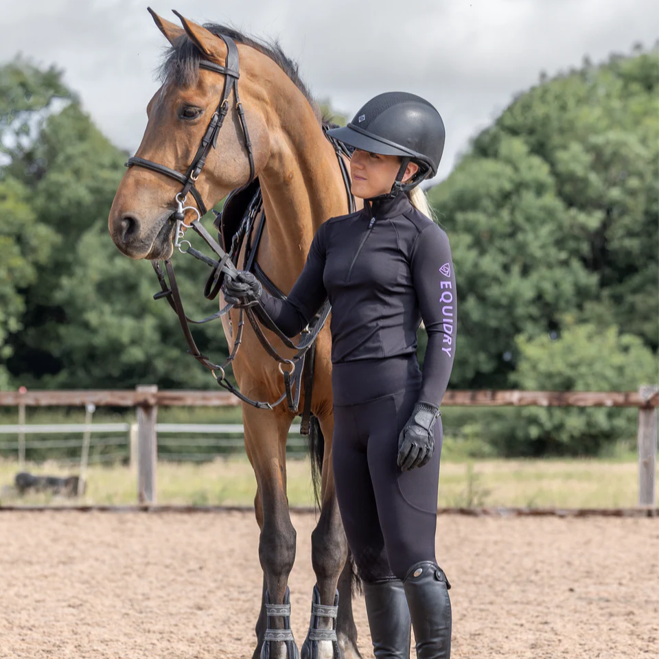 EQUIDRY Women's Water Repellent Base Layer #colour_black-lilac