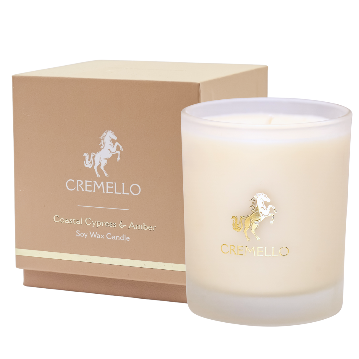 Cremello Coastal Cypress & Amber Wax Candle