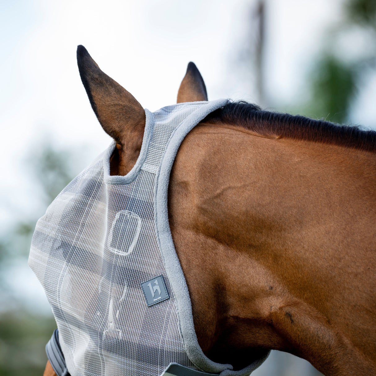 Horseware Ireland Newmarket No Ears Fly Mask #colour_witney-charcoal