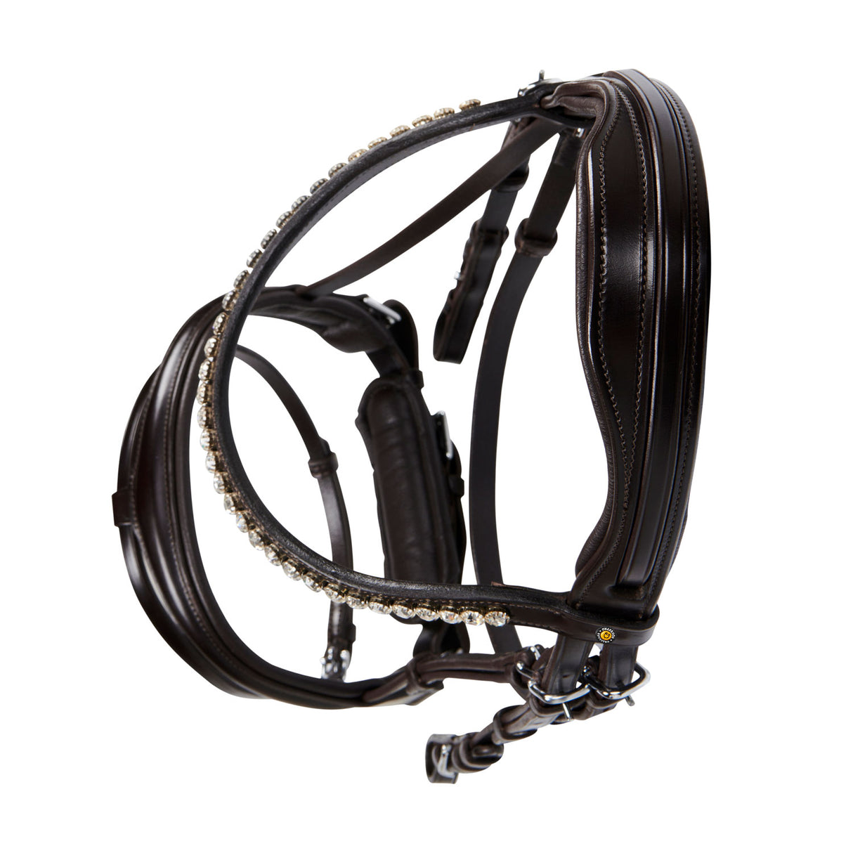 Equestro English Leather Bridle With Glitter New #colour_brown
