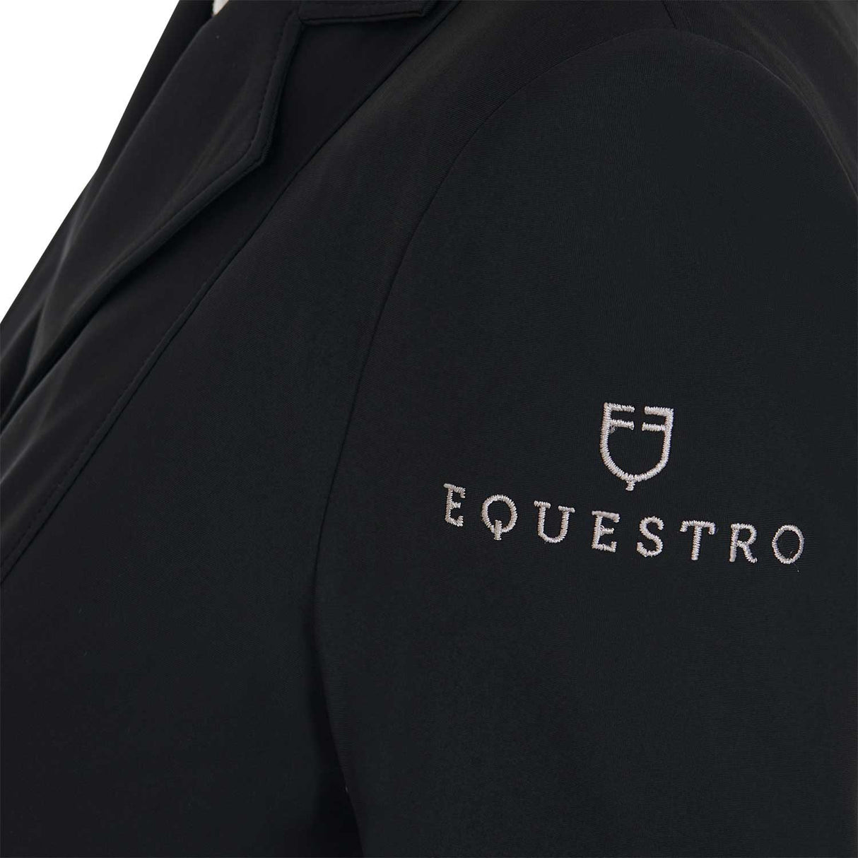 Equestro Women's Four Button Competition Jacket Anatomical Cut #colour_black