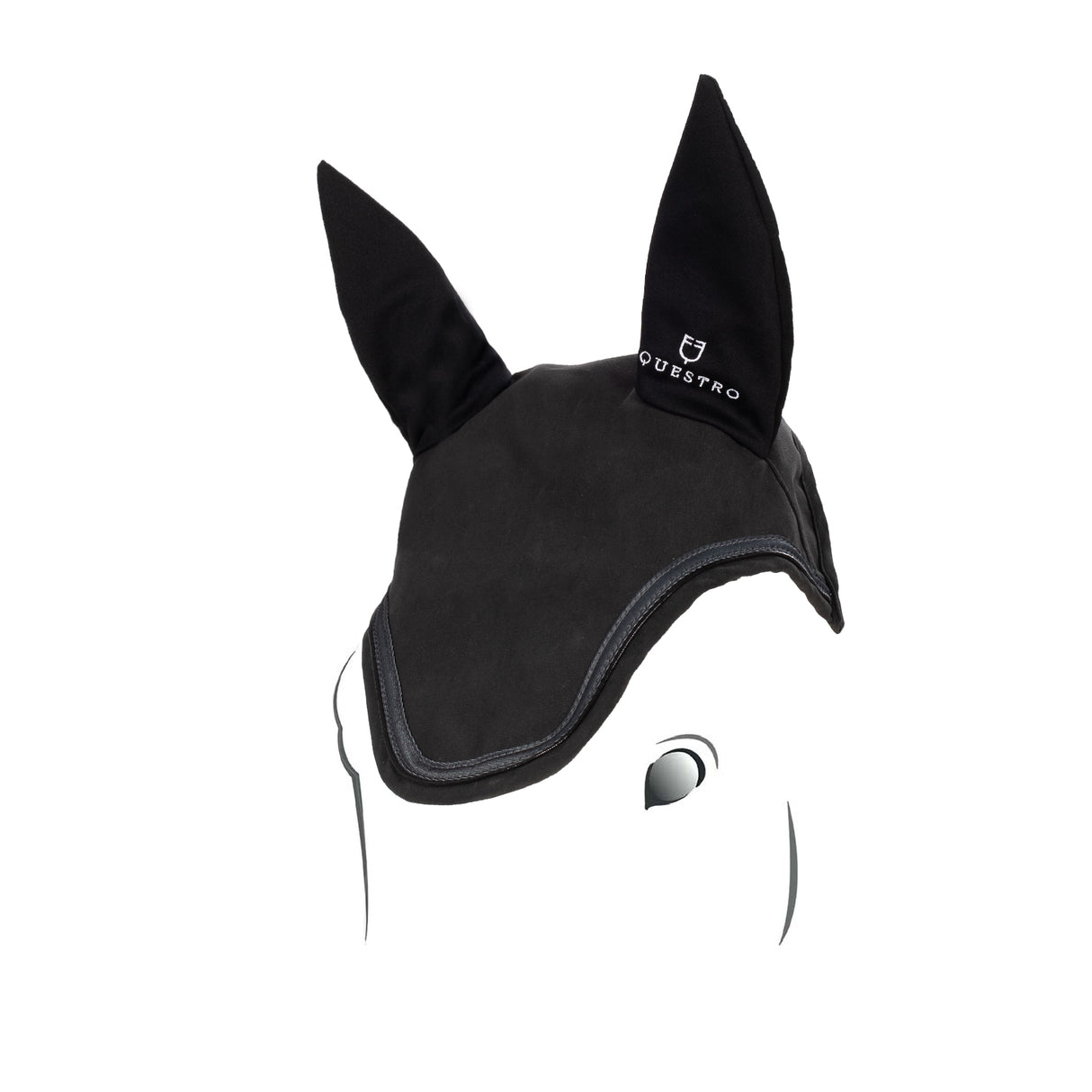 Equestro Fly Veil In Stretch Technical Fabric With Logo #colour_black