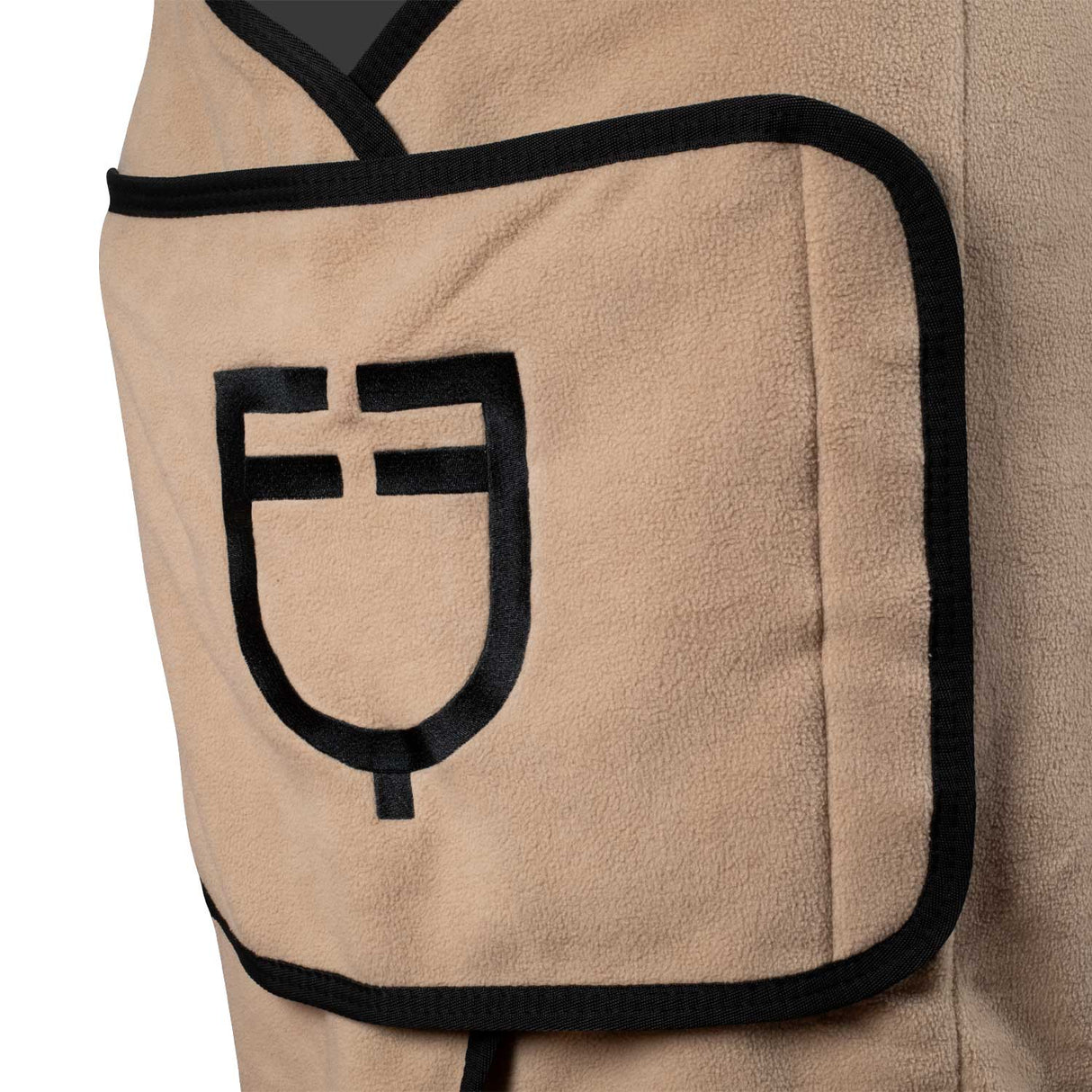 Equestro Fleece Rug With Flap Front Closure #colour_beige