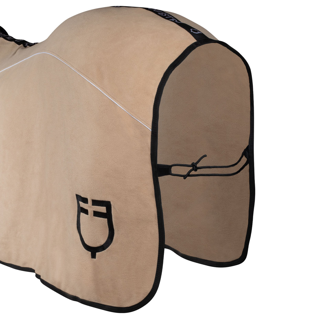 Equestro Fleece Rug With Flap Front Closure #colour_beige