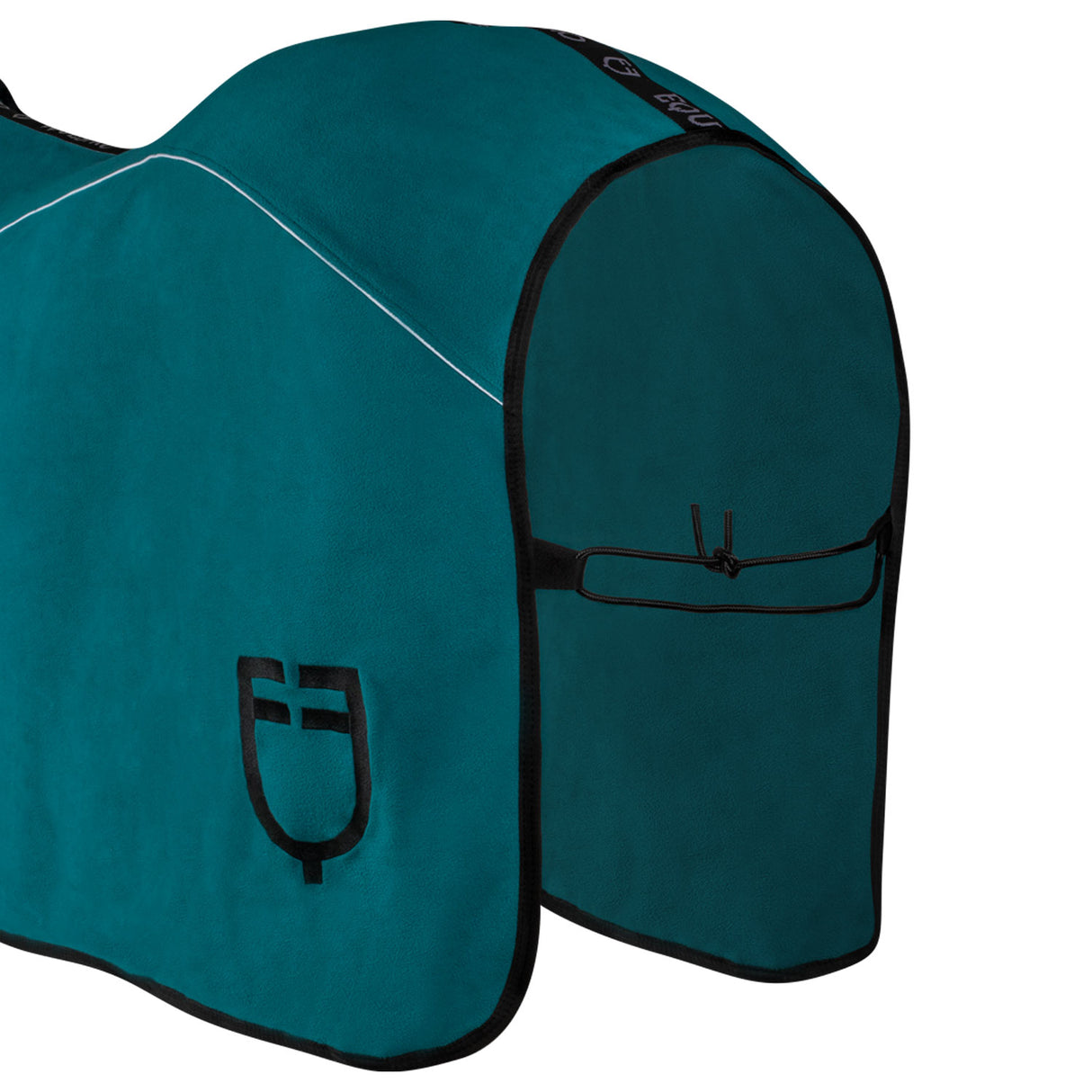 Equestro Fleece Rug With Flap Front Closure #colour_green