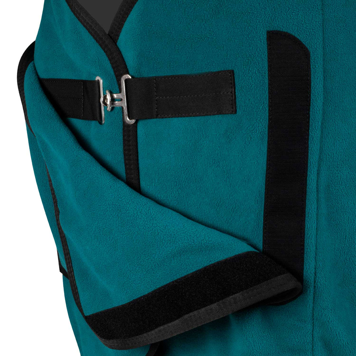 Equestro Fleece Rug With Flap Front Closure #colour_green