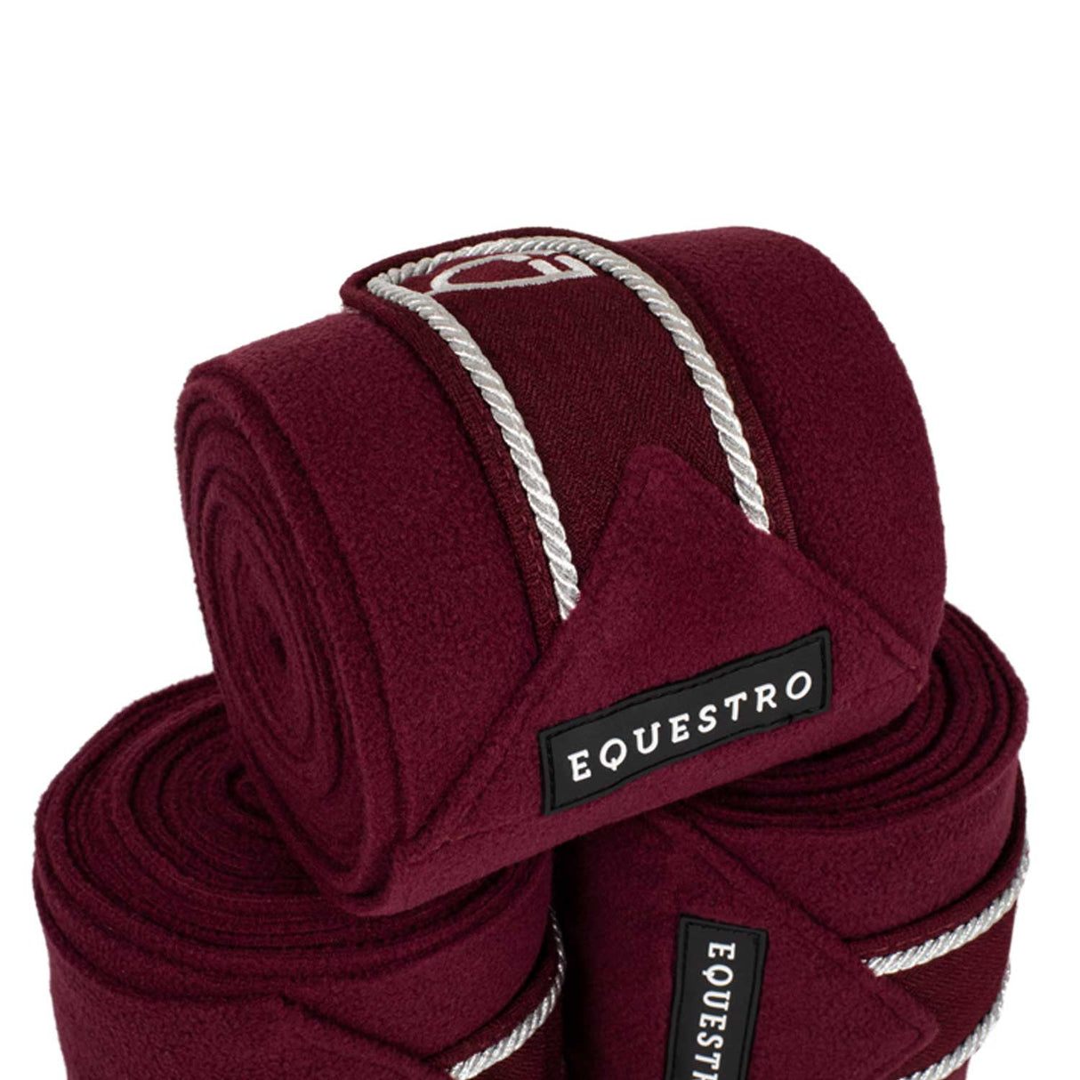 Equestro Breathable Fleece Bandages #colour_burgundy