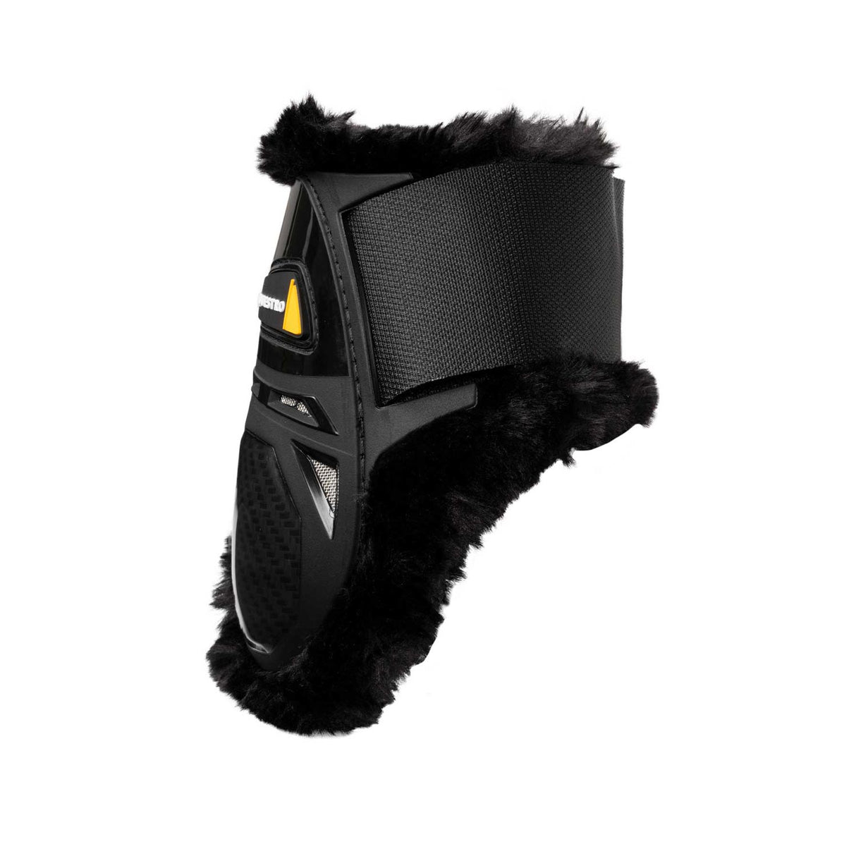 Equestro Spider Man Fetlock Boots With Synthetic Sheepskin #colour_black