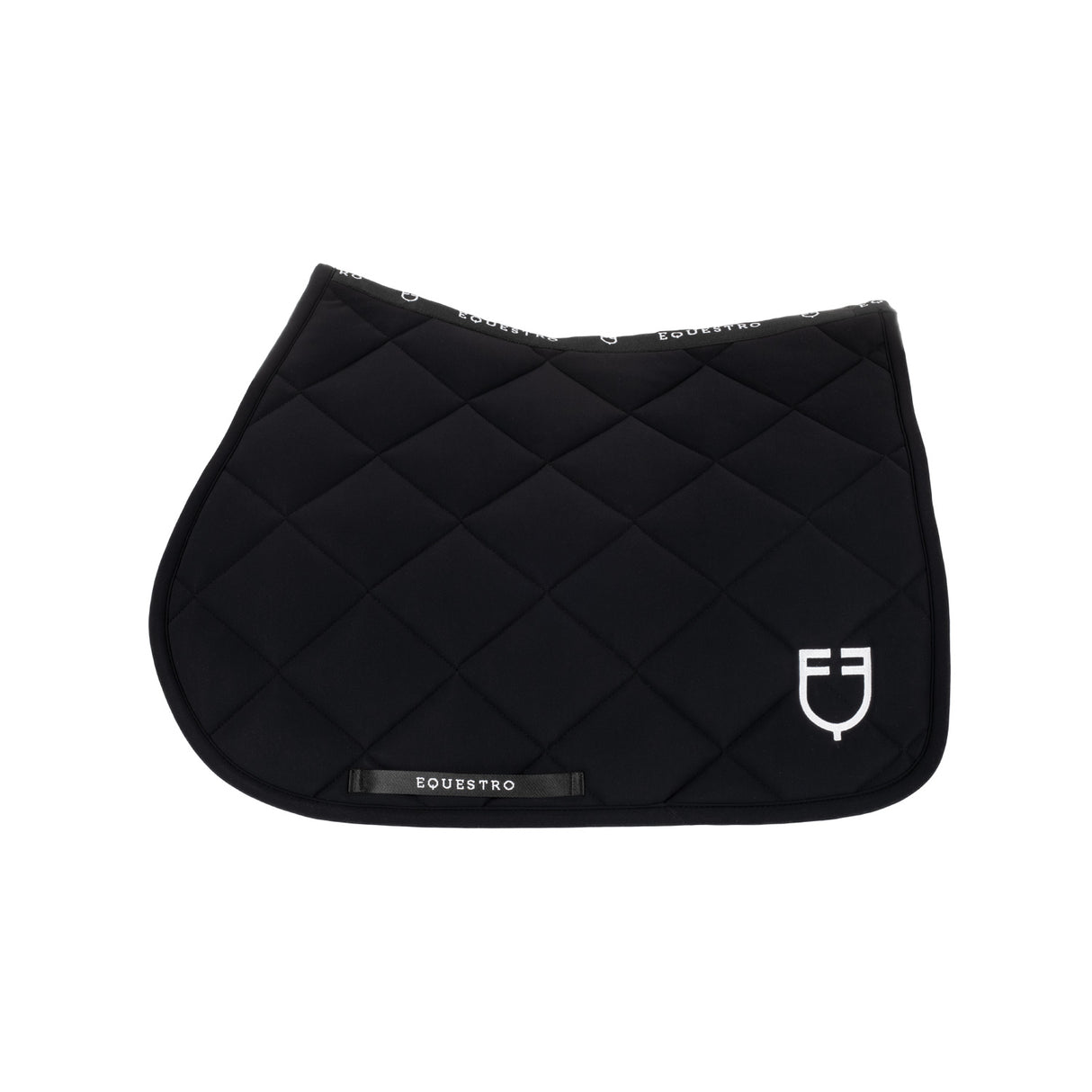 Equestro Jumping Saddle Pad With Embroidered Logo Black Line Edition