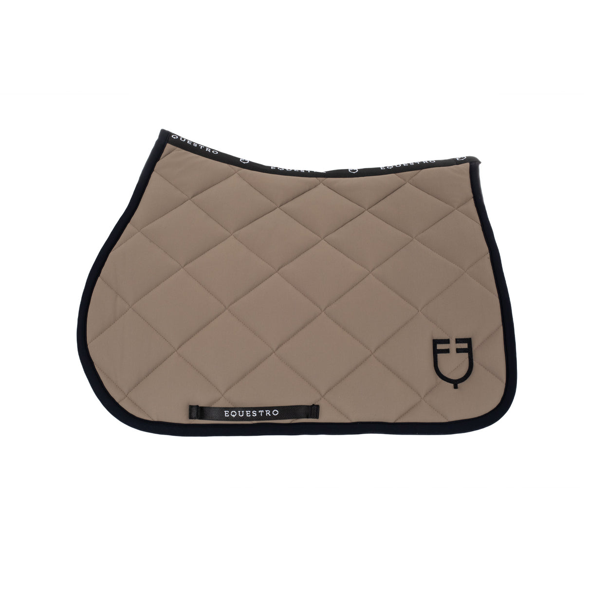Equestro Jumping Saddle Pad With Embroidered Logo Black Line Edition
