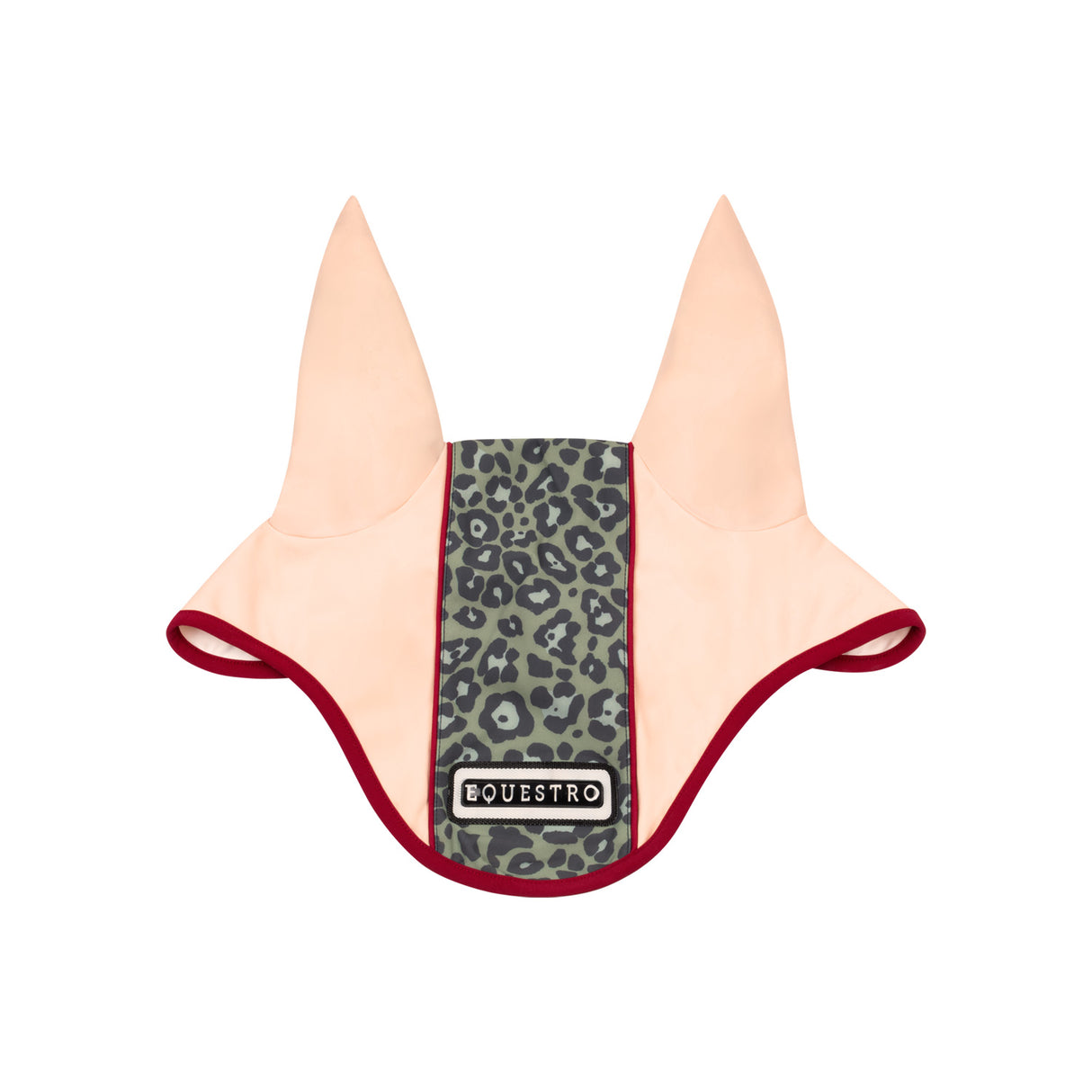 Equestro Fly Veil In Technical Fabric With Leopard Central Band