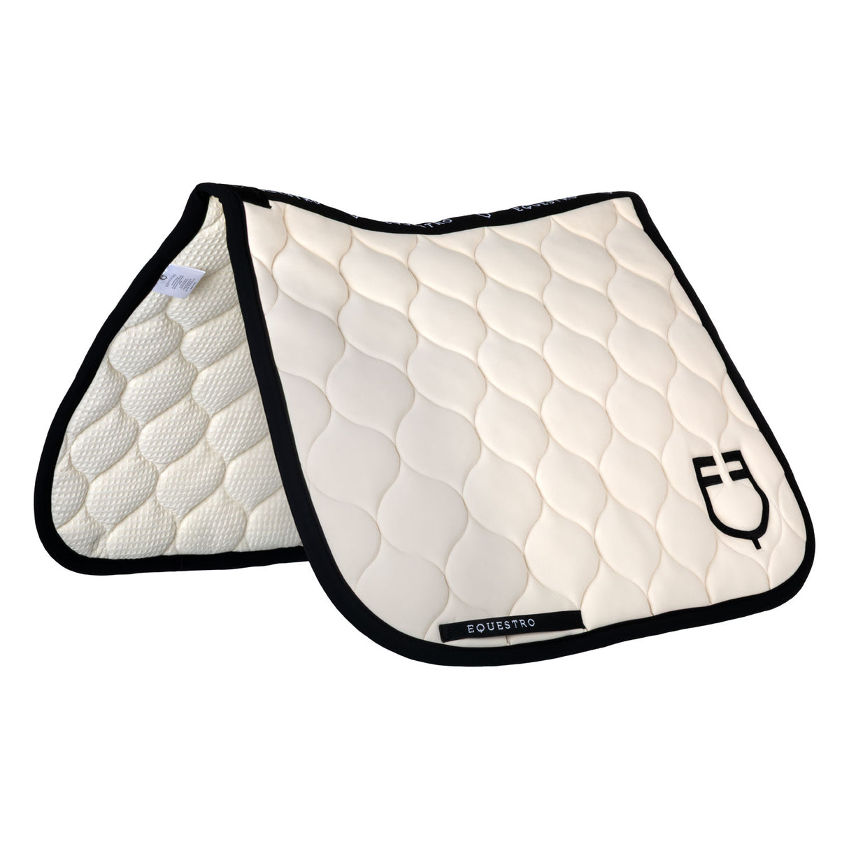 Equestro Dressage Saddle Pad With Onion Quilting #colour_beige