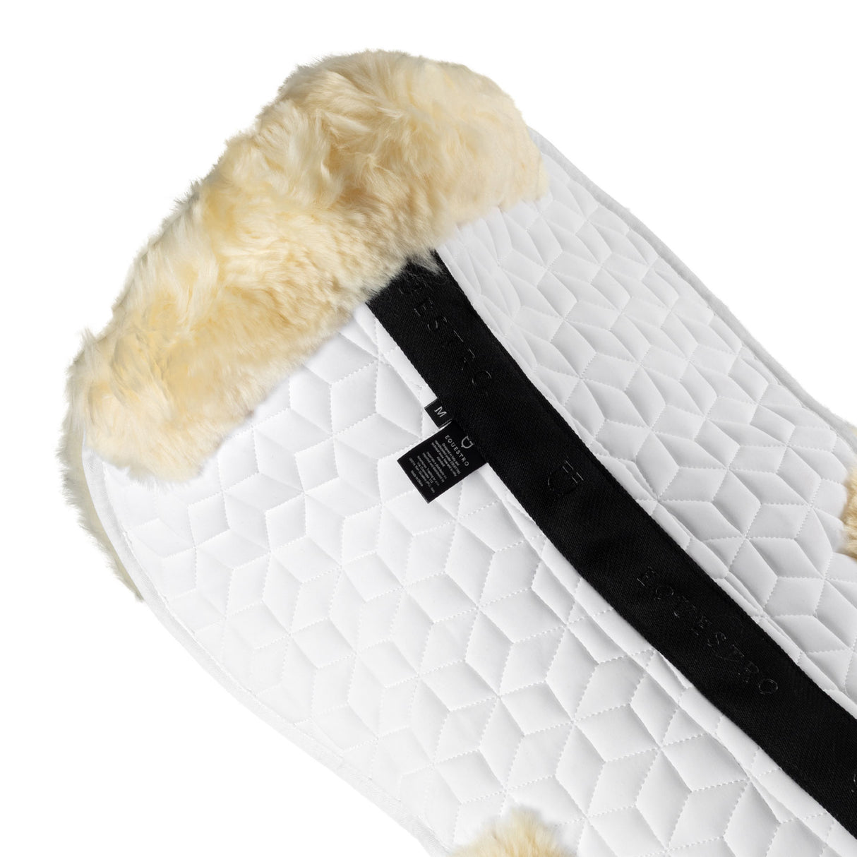 Equestro Technical Fabric Pad With Sheepskin #colour_white