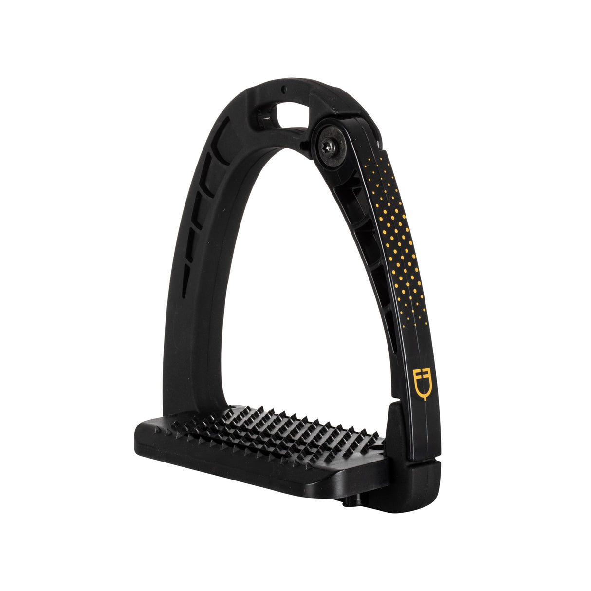 Equestro Junior Stirrups Side Opening And Wide Tread #colour_black