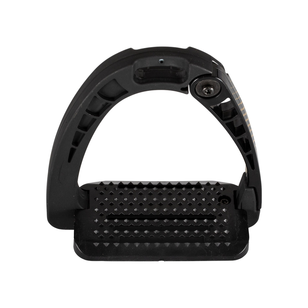 Equestro Junior Stirrups Side Opening And Wide Tread #colour_black