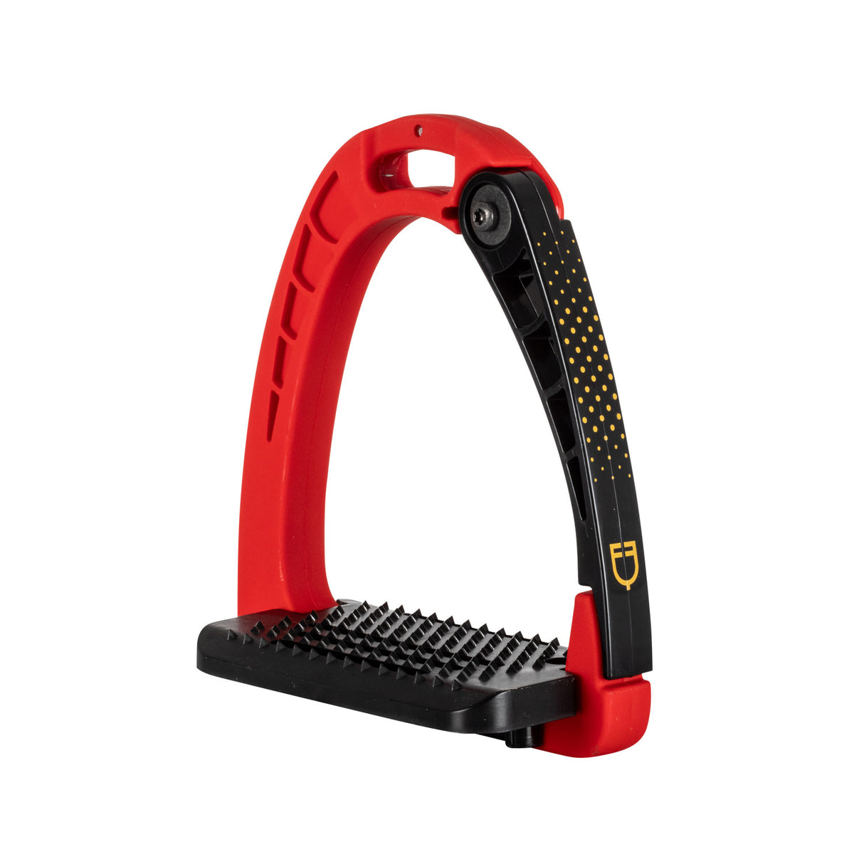 Equestro Junior Stirrups Side Opening And Wide Tread #colour_red