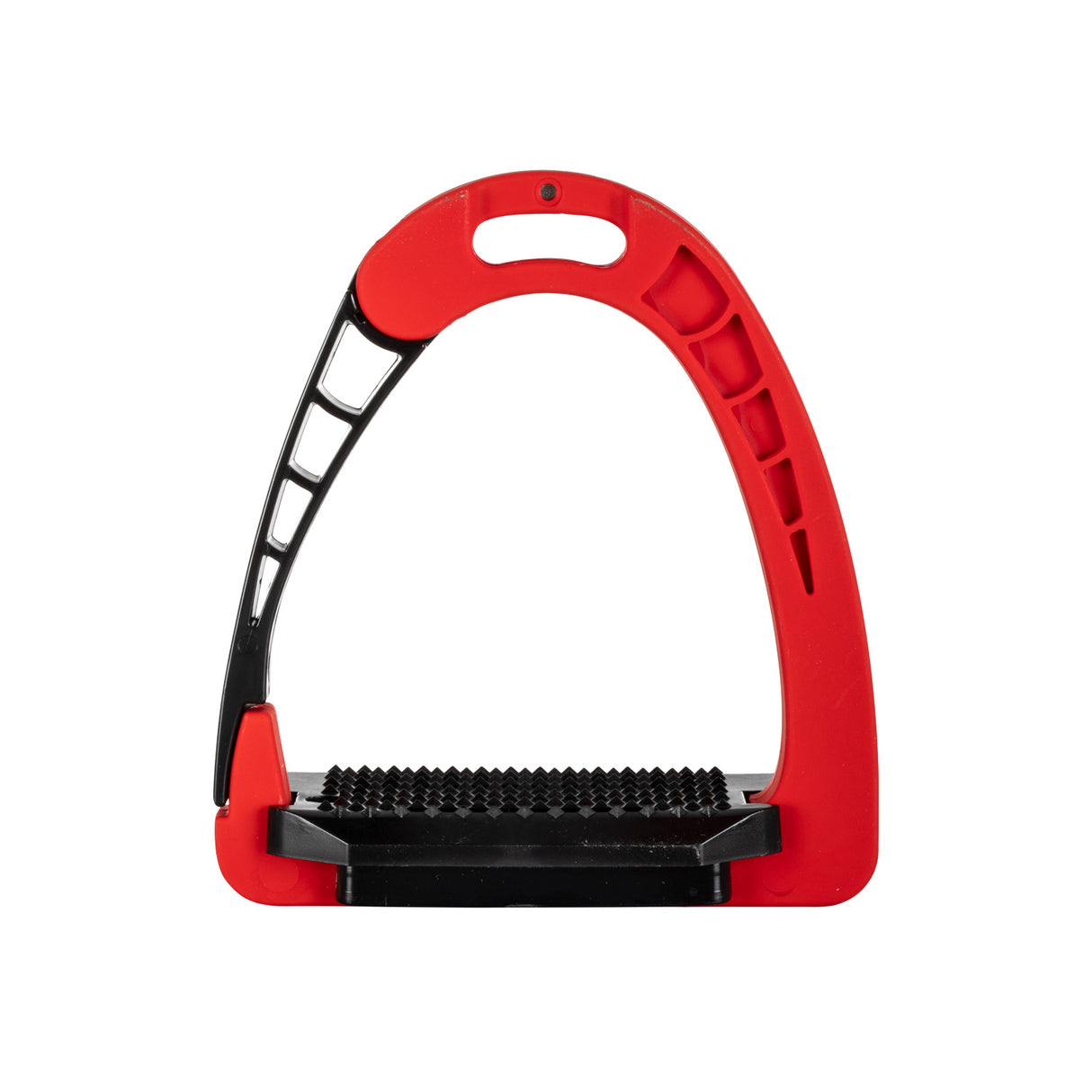 Equestro Junior Stirrups Side Opening And Wide Tread #colour_red