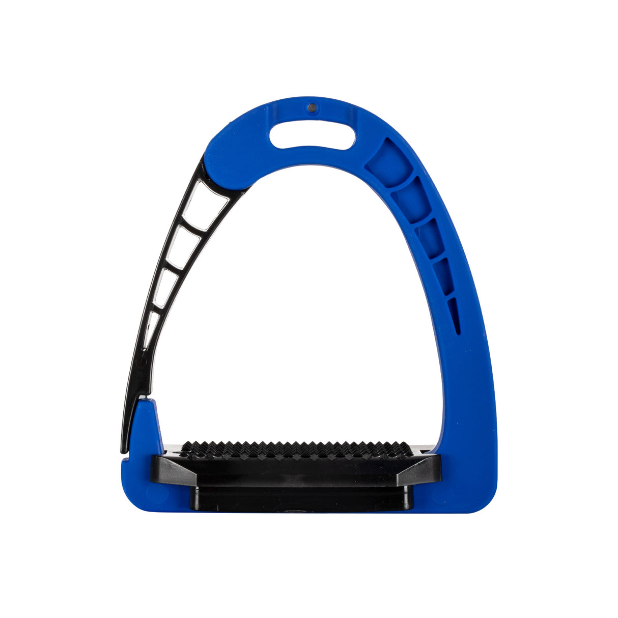 Equestro Junior Stirrups Side Opening And Wide Tread #colour_royal-blue