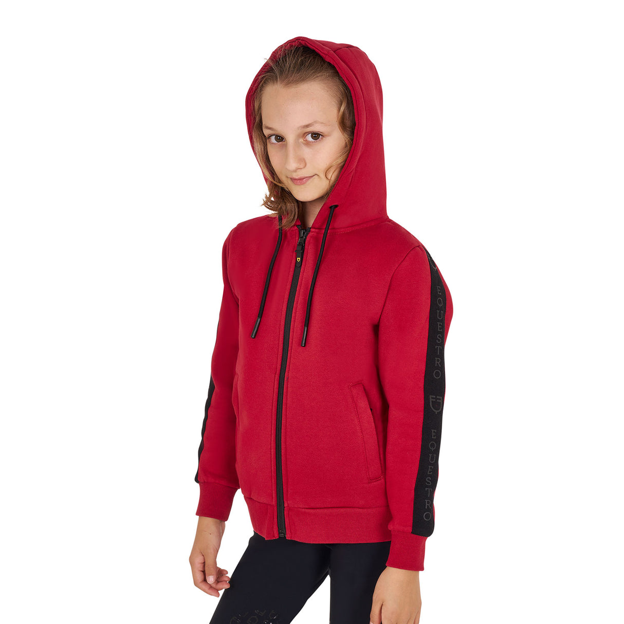 Equestro Girls' Full Zip Sweatshirt Inner Fleece #colour_burgundy