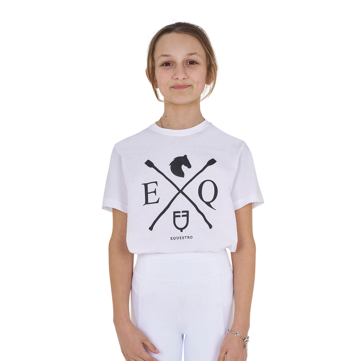 Equestro Girls' Eq Cotton T-Shirt #colour_white