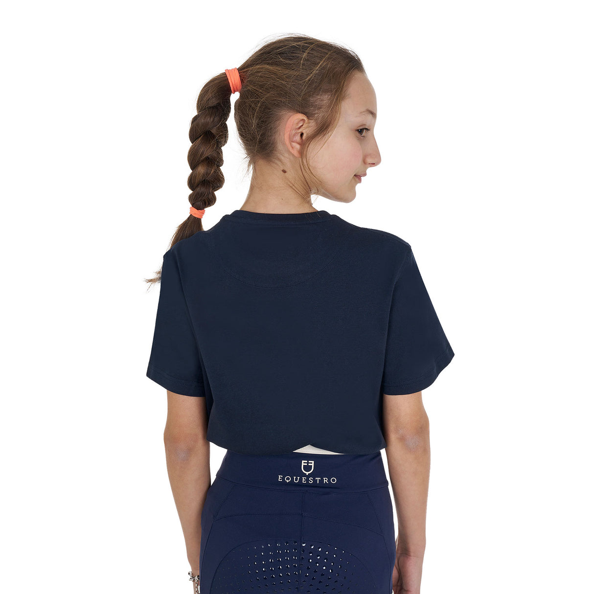 Equestro Girls' Cannes Cotton T-Shirt With Rhinestones #colour_blue