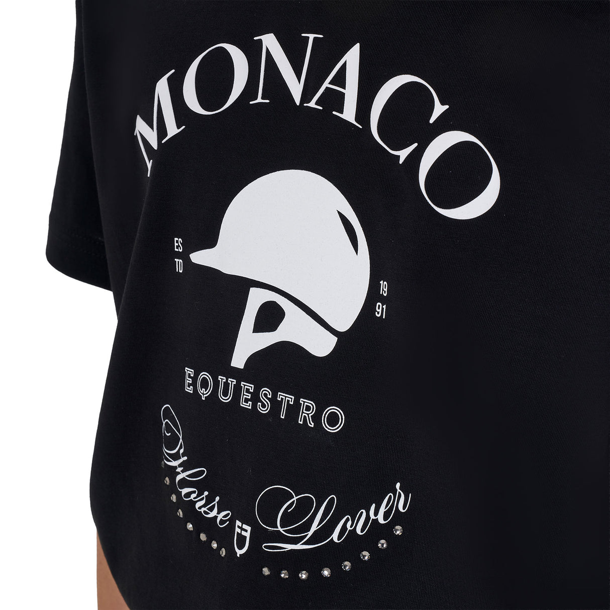 Equestro Girls' Monaco Cotton T-Shirt With Rhinestones #olour_black