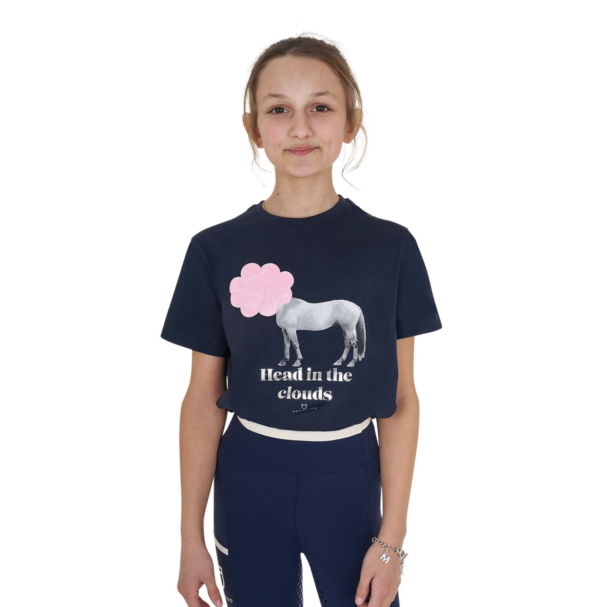 Equestro Girls' Head In The Clouds Cotton T-Shirt #colour_blue
