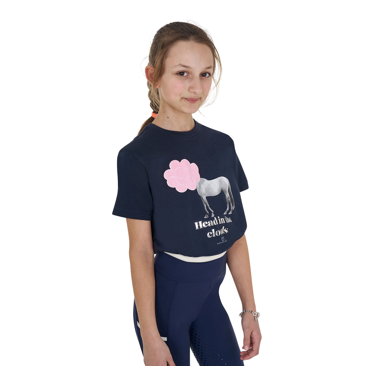 Equestro Girls' Head In The Clouds Cotton T-Shirt #colour_blue
