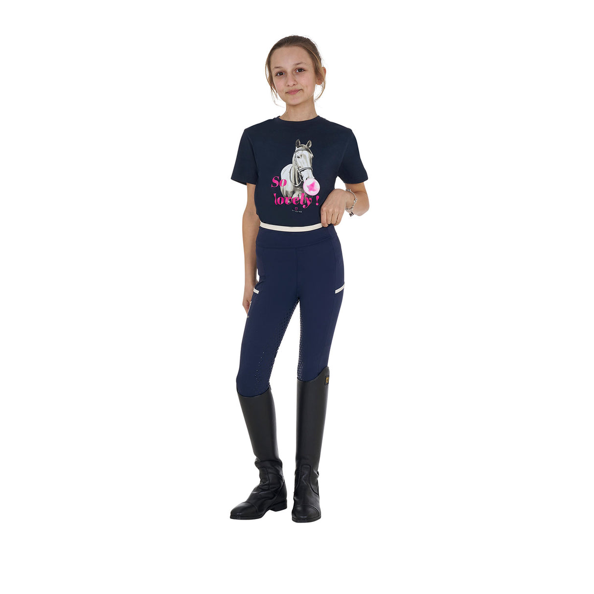 Equestro Girls' So Lovely Cotton T-Shirt #colour_blue