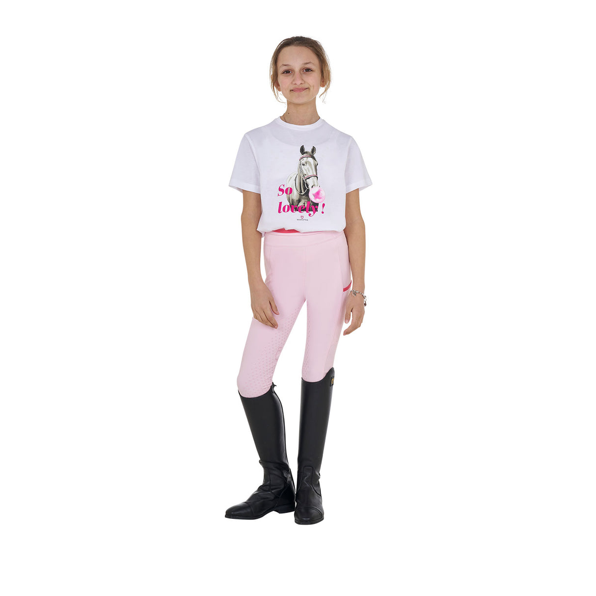 Equestro Girls' So Lovely Cotton T-Shirt #colour_white