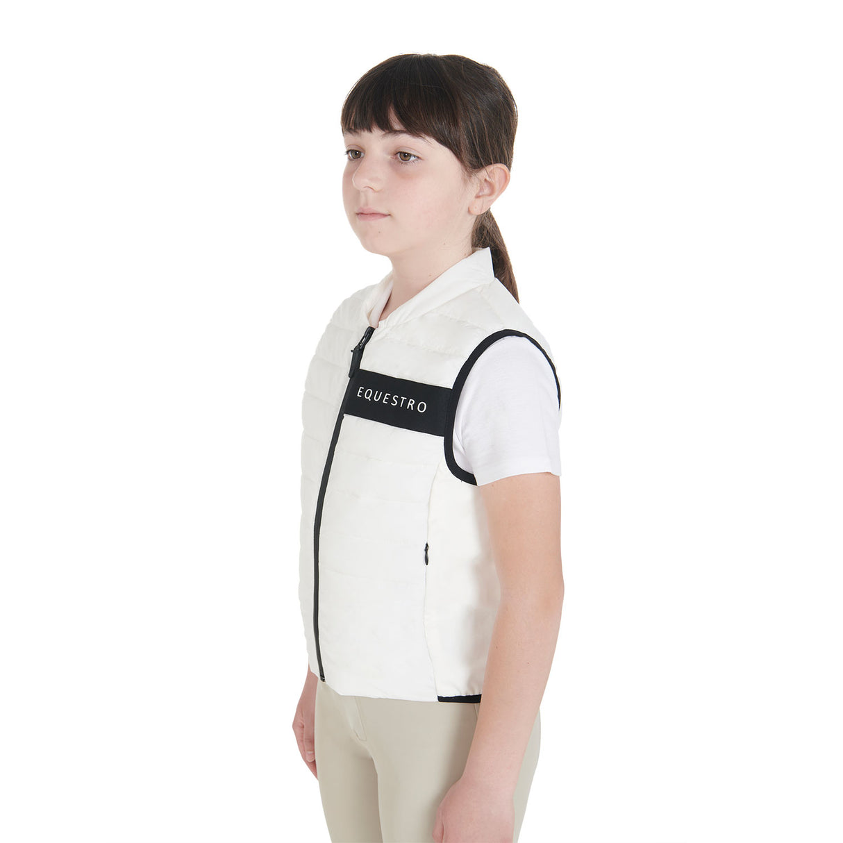 Equestro Kids' Vest In Technical Fabric #colour_white