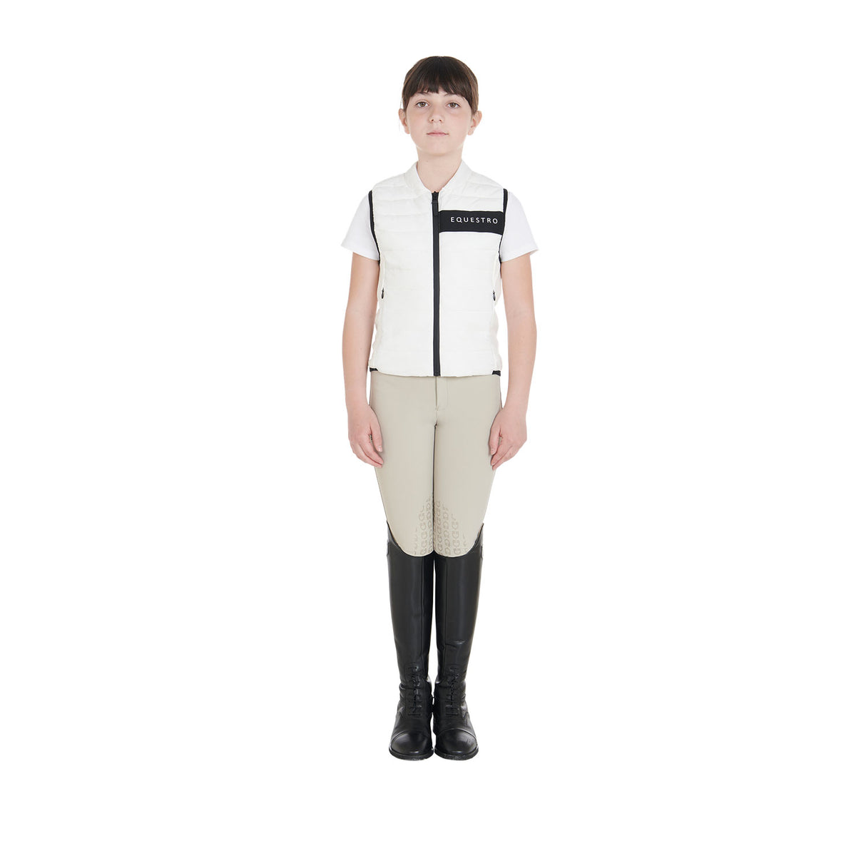 Equestro Kids' Vest In Technical Fabric #colour_white