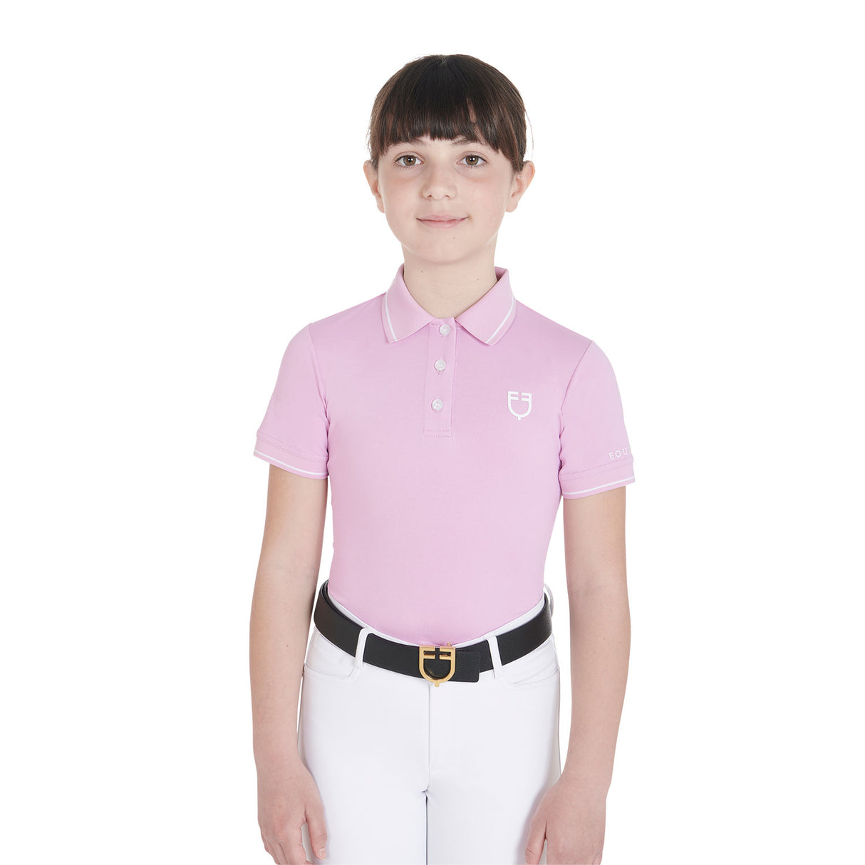 Equestro Kids' Slim Fit Polo Shirt In Antibacterial Technical Fabric