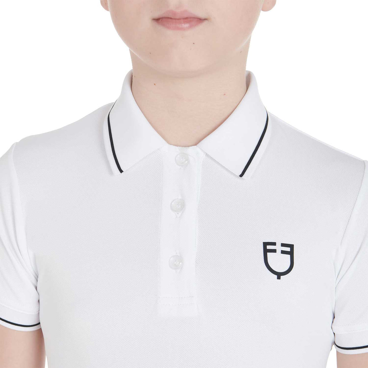 Equestro Kids' Slim Fit Polo Shirt In Antibacterial Technical Fabric