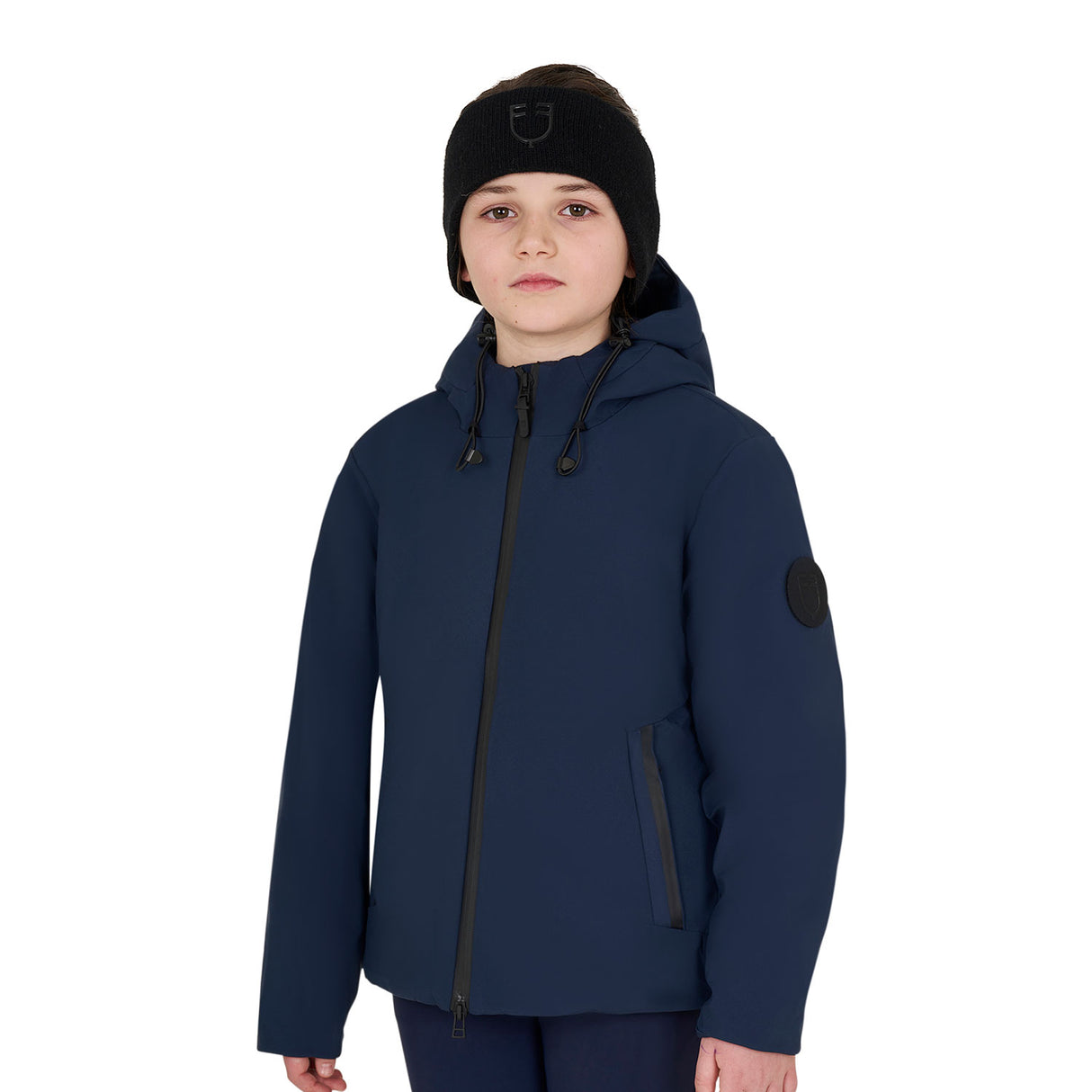 Equestro Unisex Kids Waterproof And Windproof Nylon Jacket #colour_blue