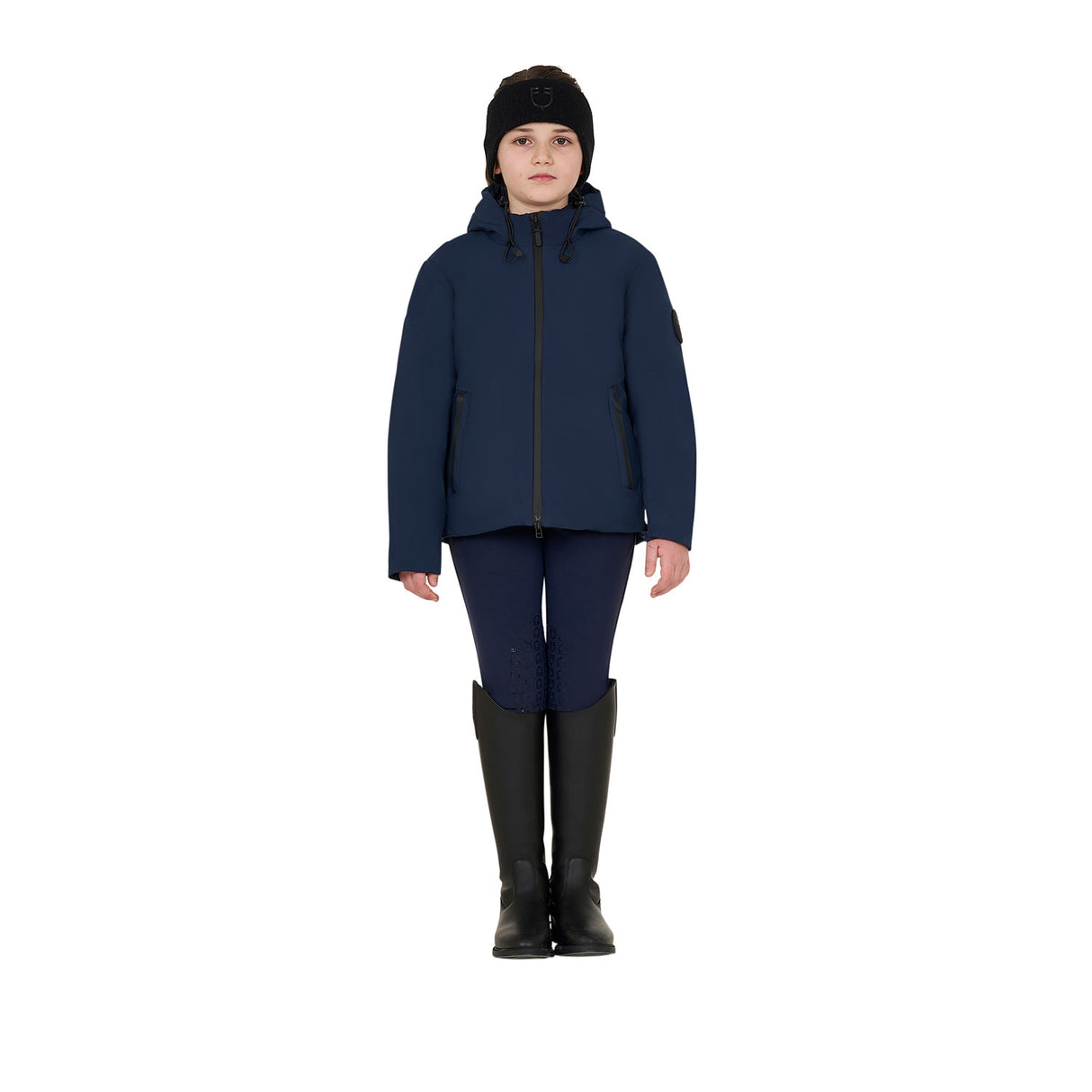 Equestro Unisex Kids Waterproof And Windproof Nylon Jacket #colour_blue