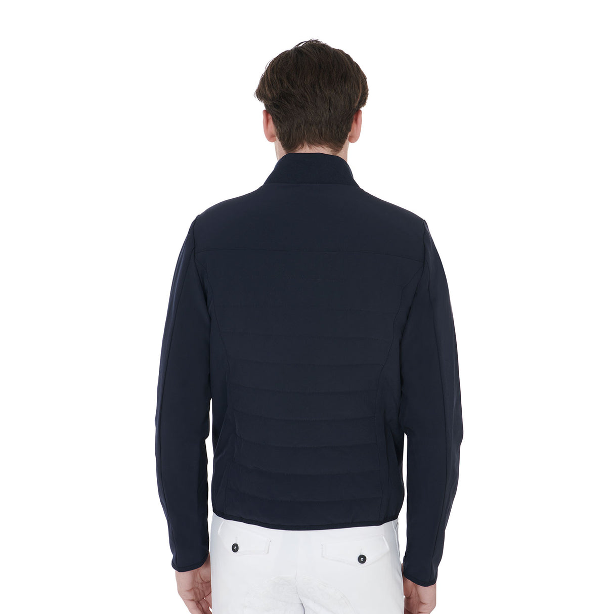 Equestro Men's Jacket In Perforated Technical Fabric #colour_blue