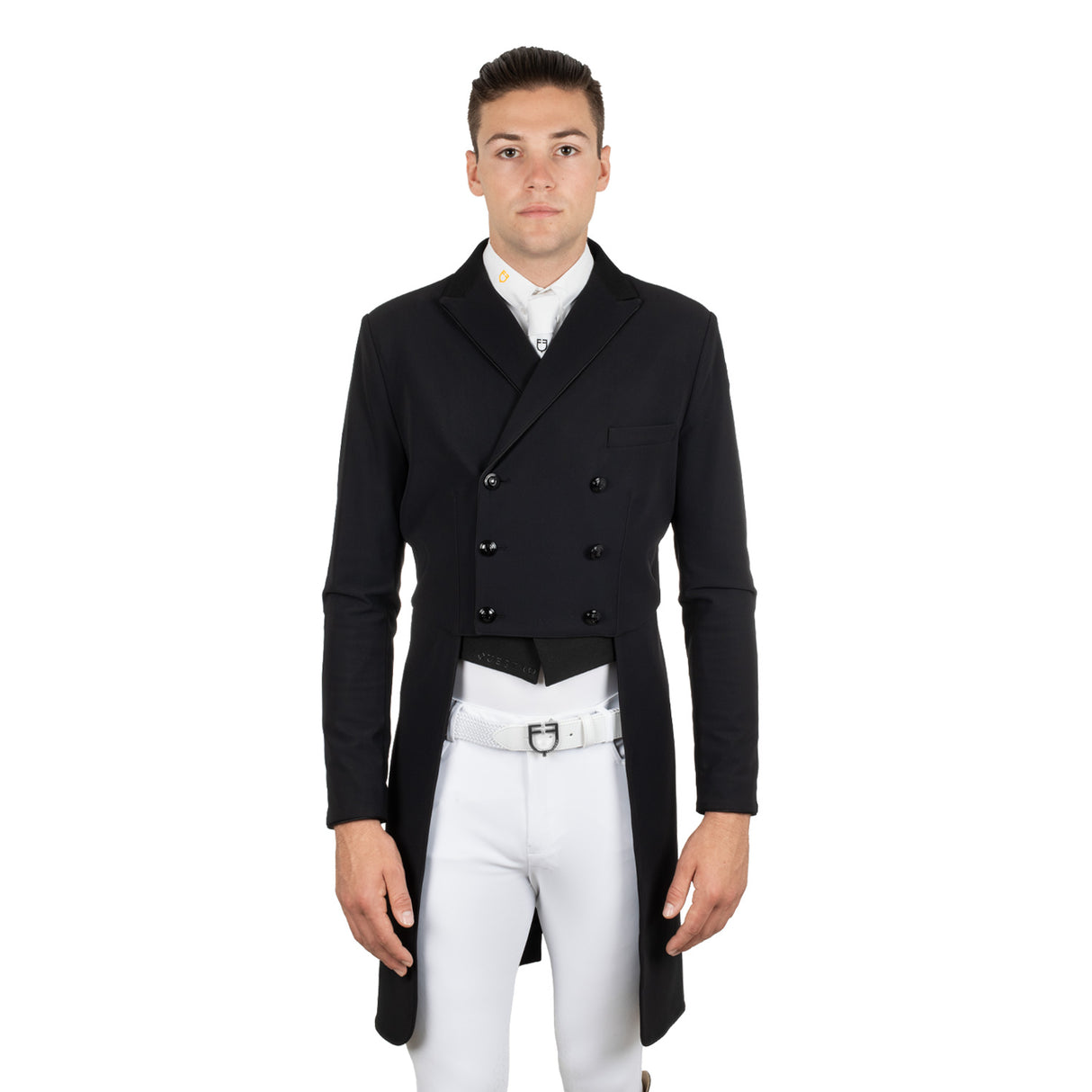 Equestro Men's Competition Dressage Tailcoat In Technical Fabric #colour_black