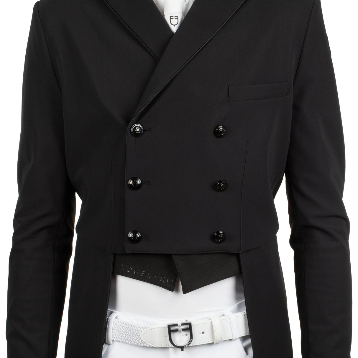 Equestro Men's Competition Dressage Tailcoat In Technical Fabric #colour_black