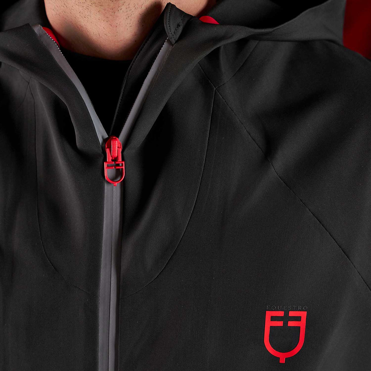 Equestro Equestro Ridertechnology Men's Technical Hooded Sweatshirt #colour_black