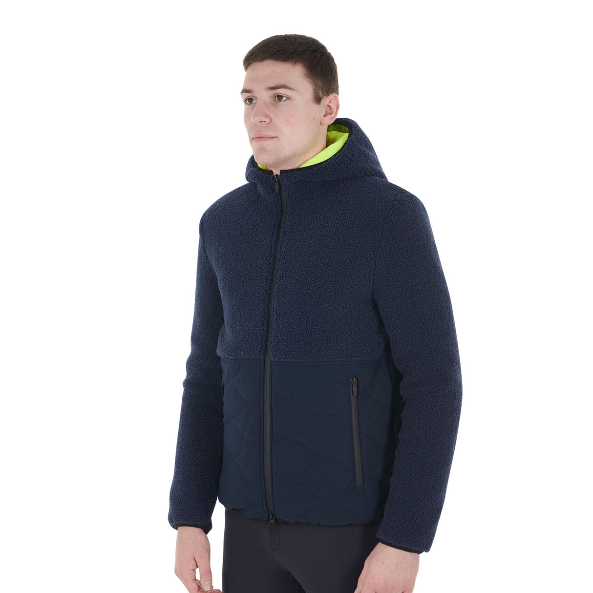 Equestro Men's Waterproof Jacket With Teddy Inserts #colour_blue