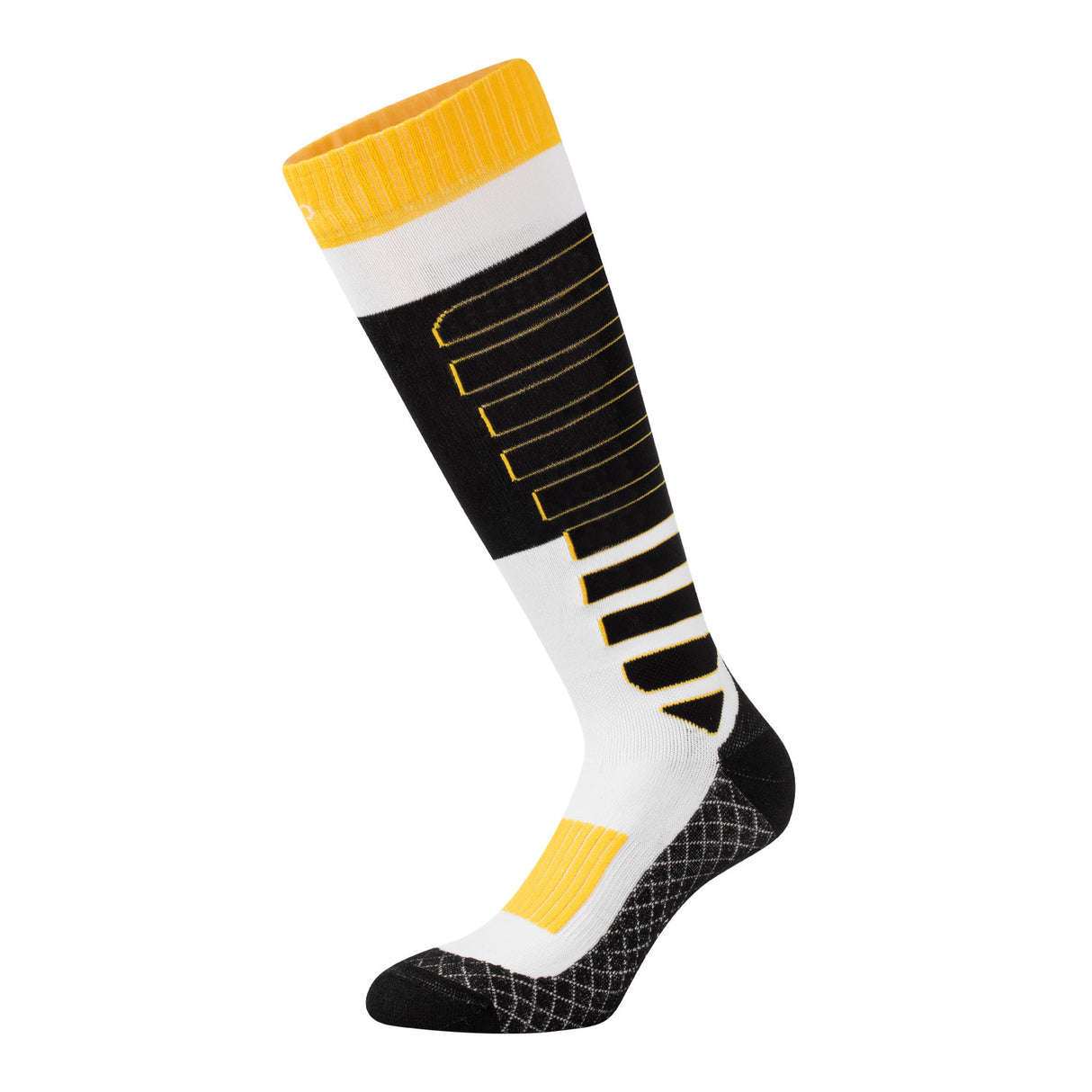 Equestro Sock In Technical And Breathable Fabric With Logo #colour_black-white-yellow