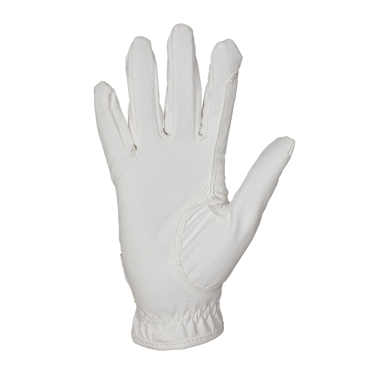 Equestro Unisex Gloves In Soft Synthetic Leather With Velcro Fastening #colour_white