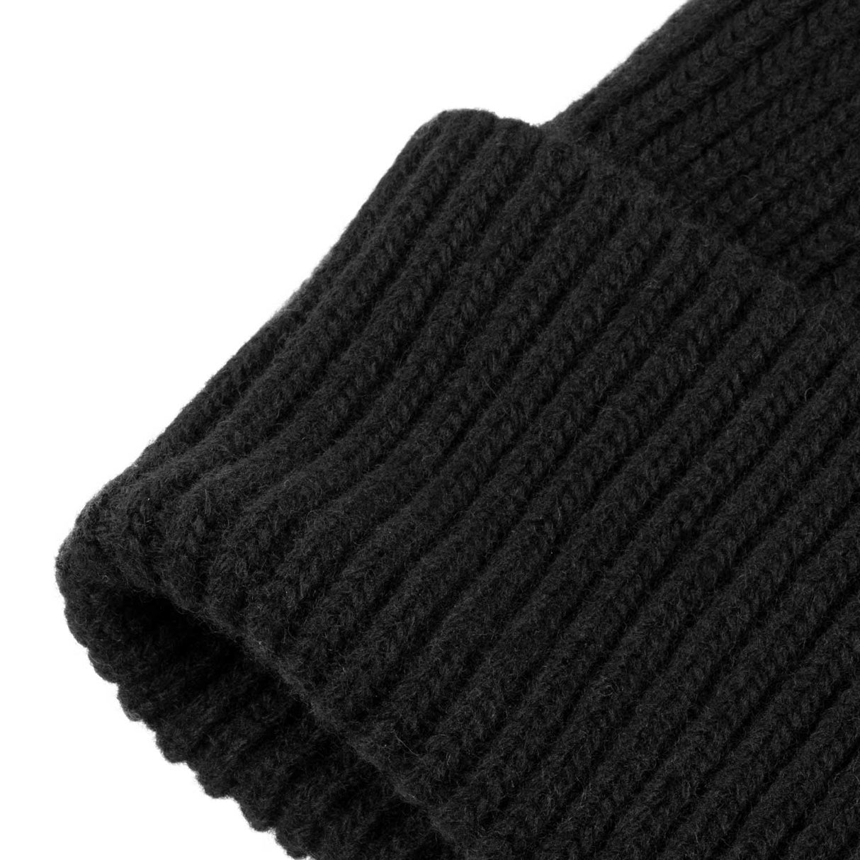 Equestro Unisex Knitted Texture Wool Beanie #colour_black
