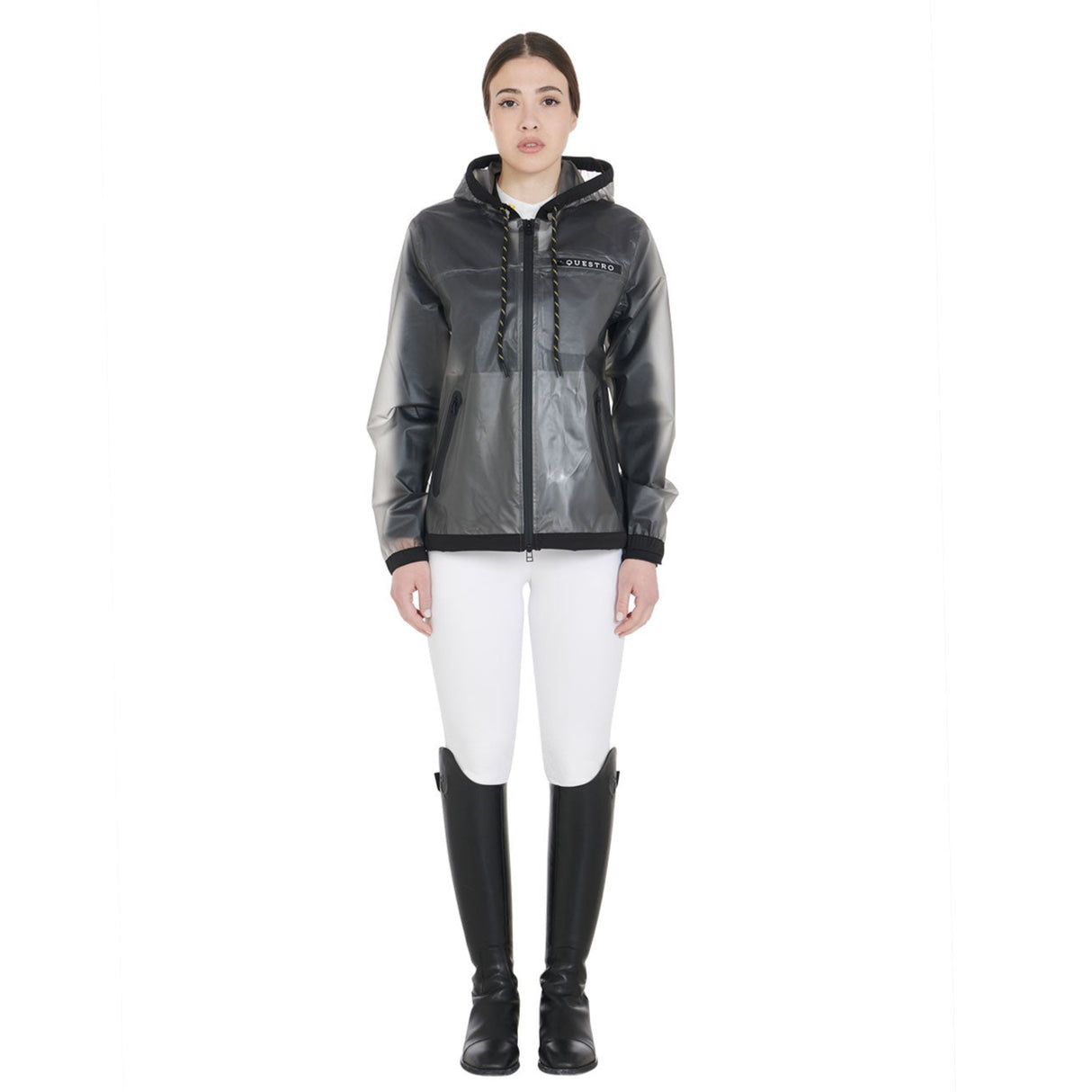 Equestro Women's Transparent Technical Raincoat #colour_grey