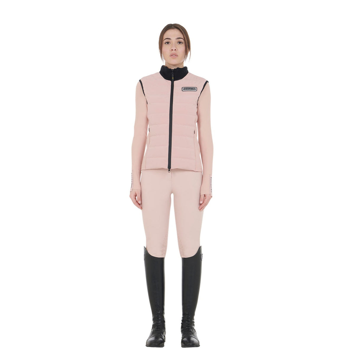 Equestro Women's Technical Blend Zippered Vest #colour_pink