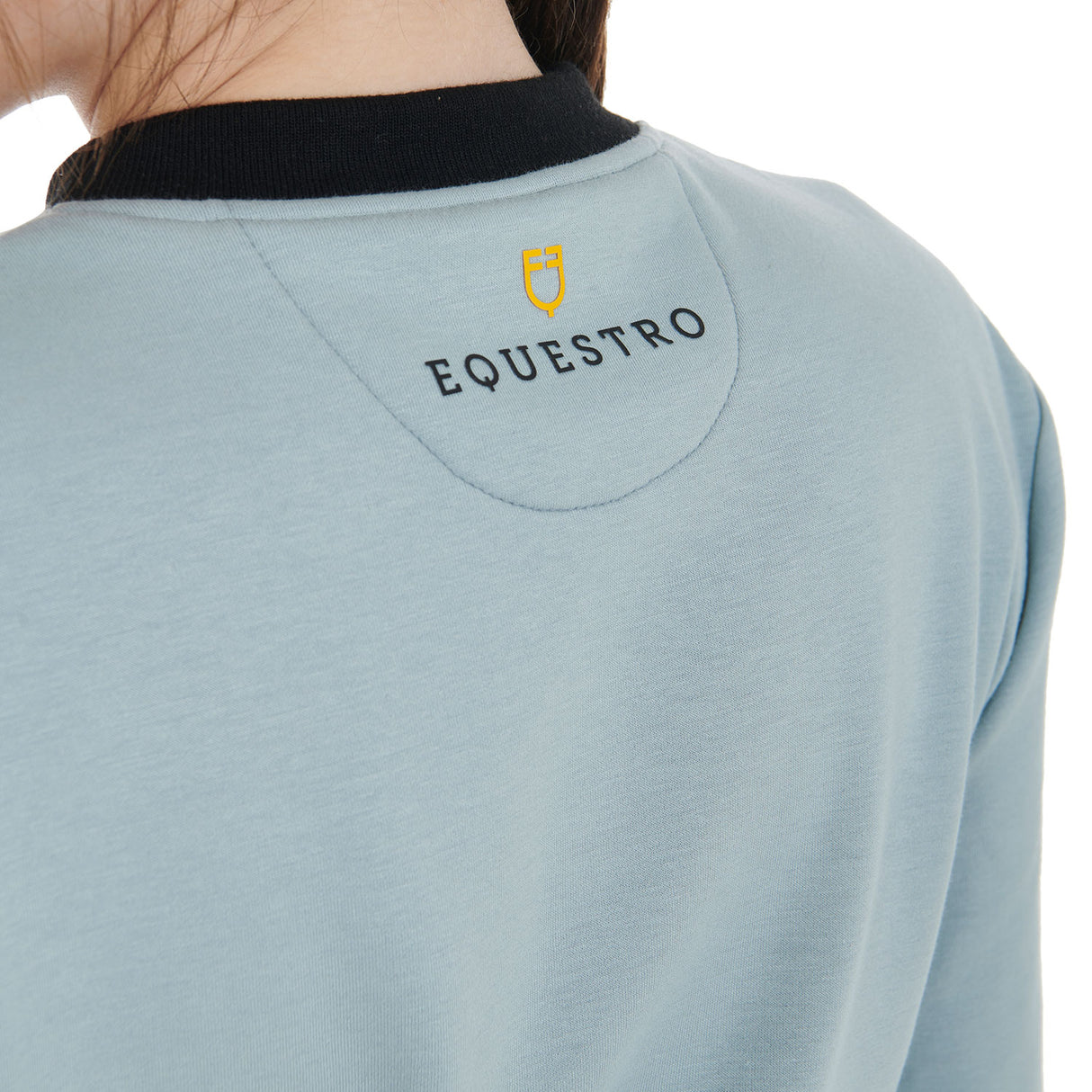 Equestro Women's Cropped Crewneck Sweatshirt #colour_grey